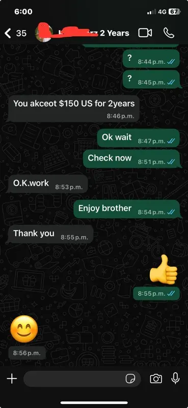 Screenshot einer Kundenbewertung 2